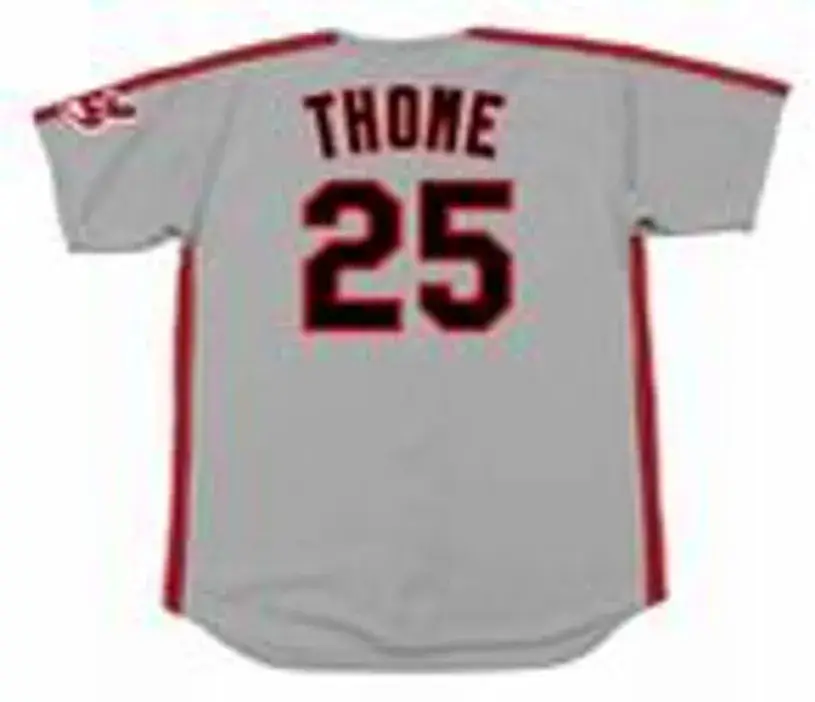JIM THOME Cleveland Indians 1993 Away Majestic Baseball Throwback Jersey 