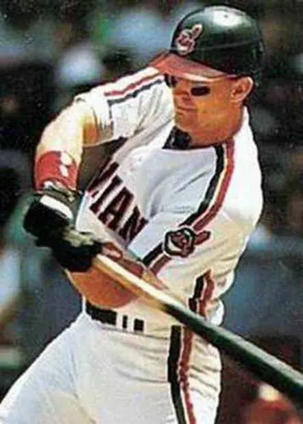 JIM THOME Cleveland Indians 1993 Home Majestic Baseball Throwback Jersey 