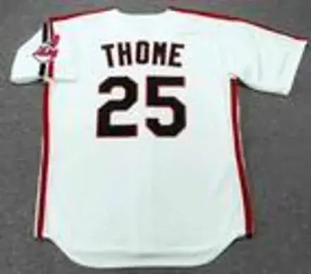 JIM THOME Cleveland Indians 1993 Home Majestic Baseball Throwback Jersey 