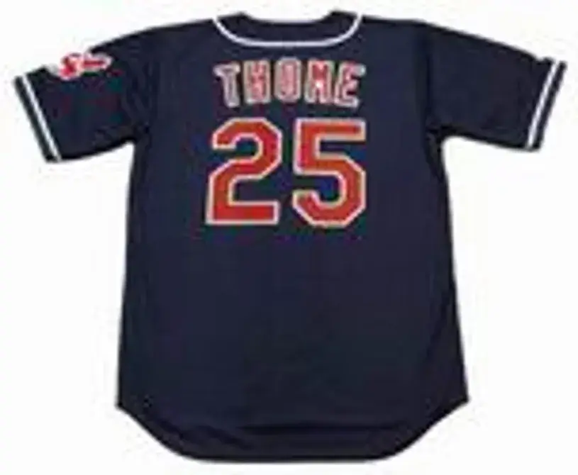 JIM THOME Cleveland Indians 1997 Majestic Throwback Alternate Baseball Jersey 