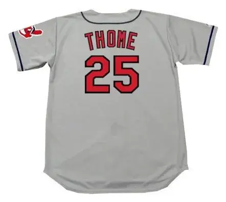 JIM THOME Cleveland Indians 1997 Majestic Throwback Away Baseball Jersey 