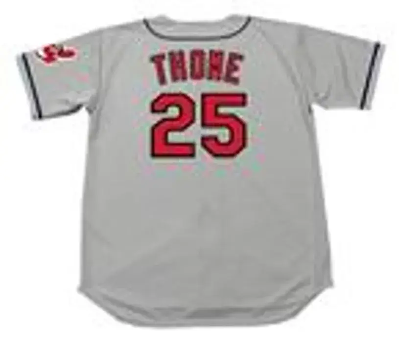 JIM THOME Cleveland Indians 1997 Majestic Throwback Away Baseball Jersey 