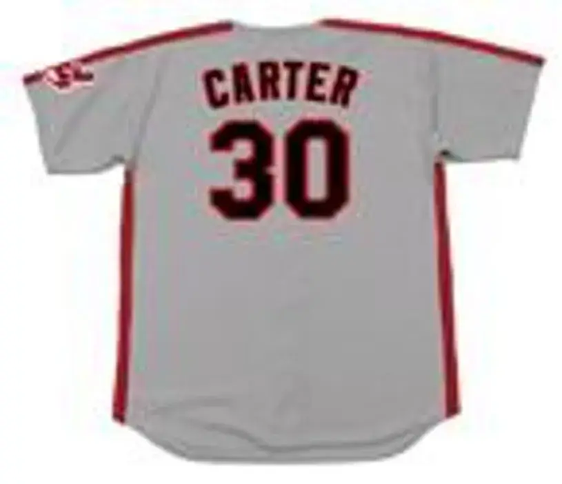 JOE CARTER Cleveland Indians 1989 Majestic Throwback Away Baseball Jersey 