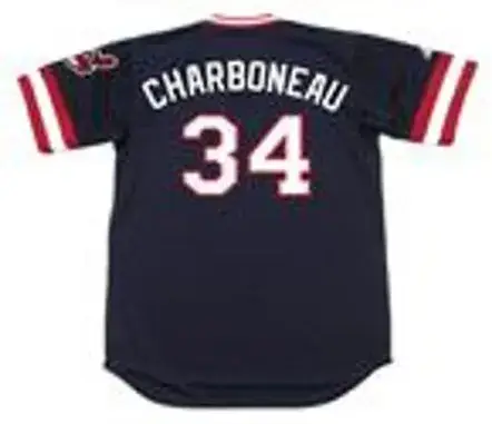 JOE CHARBONEAU Cleveland Indians 1980 Away Majestic Baseball Throwback Jersey 