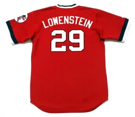 JOHN LOWENSTEIN Cleveland Indians 1975 Majestic Cooperstown Throwback Jersey 
