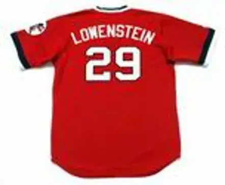 JOHN LOWENSTEIN Cleveland Indians 1975 Majestic Cooperstown Throwback Jersey 