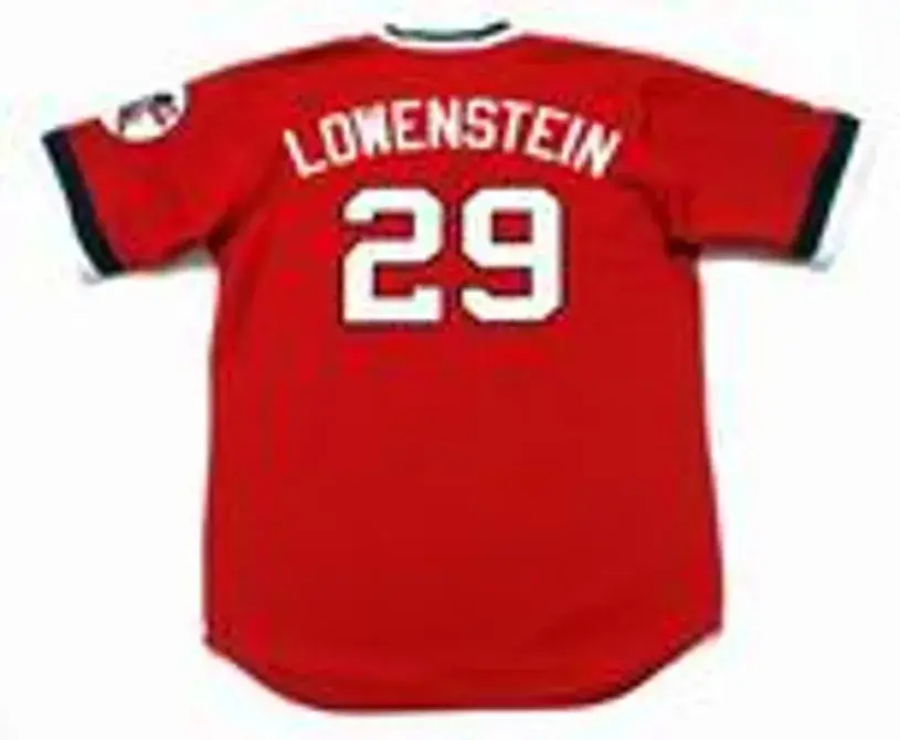 JOHN LOWENSTEIN Cleveland Indians 1975 Majestic Cooperstown Throwback Jersey 