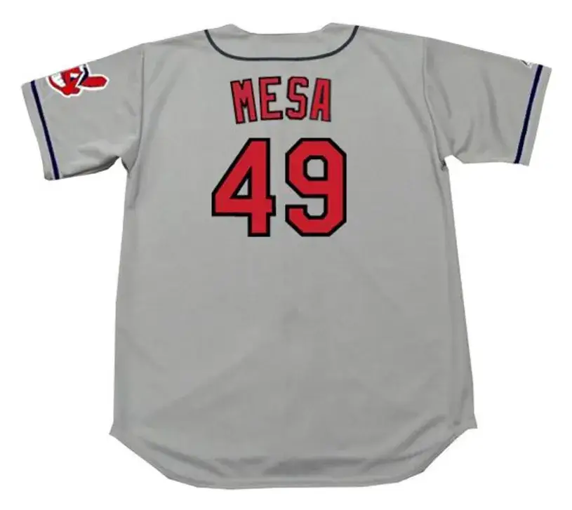 JOSE MESA Cleveland Indians 1995 Majestic Throwback Away Baseball Jersey 