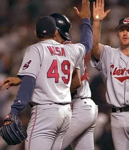 JOSE MESA Cleveland Indians 1995 Majestic Throwback Away Baseball Jersey 