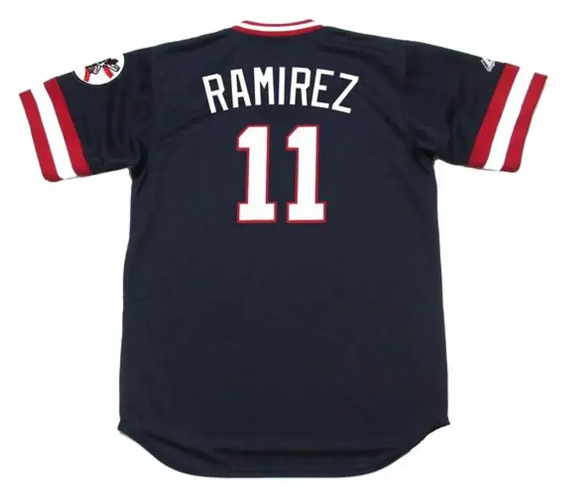 JOSE RAMIREZ Cleveland Indians 1970’s Majestic Cooperstown Throwback Jersey 