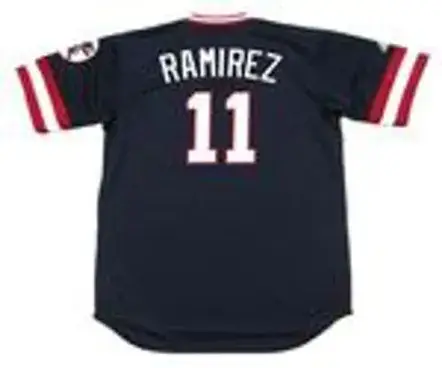 JOSE RAMIREZ Cleveland Indians 1970’s Majestic Cooperstown Throwback Jersey 