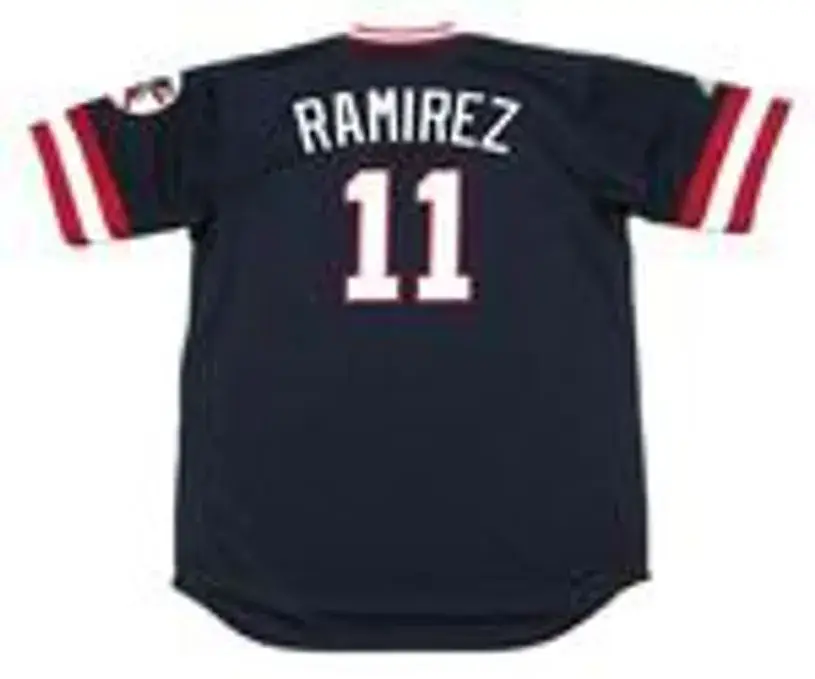 JOSE RAMIREZ Cleveland Indians 1970’s Majestic Cooperstown Throwback Jersey 