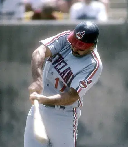 KEITH HERNANDEZ Cleveland Indians 1990 Away Majestic Throwback Baseball Jersey 