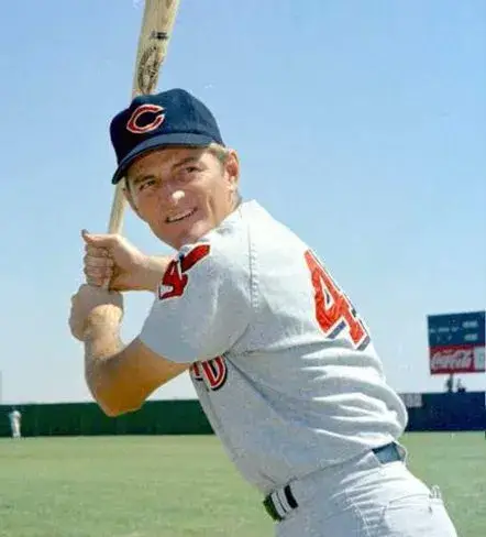 KEN HARRELSON Cleveland Indians 1970 Away Majestic Baseball Throwback Jersey 