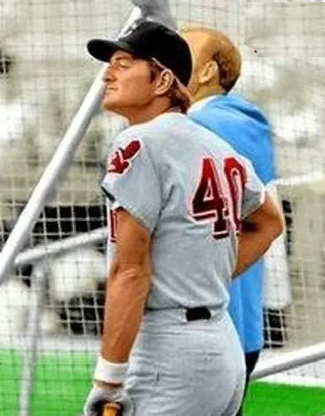 KEN HARRELSON Cleveland Indians 1970 Away Majestic Baseball Throwback Jersey 