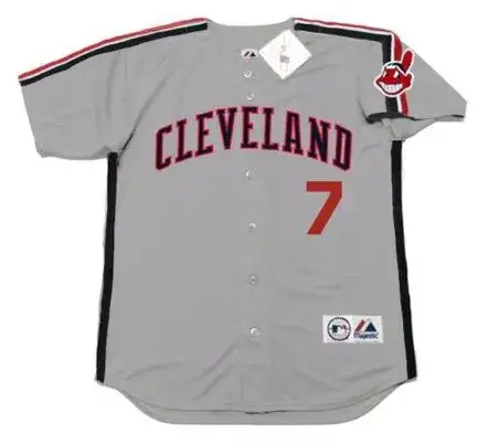 KENNY LOFTON Cleveland Indians 1993 Away Majestic Baseball Throwback Jersey