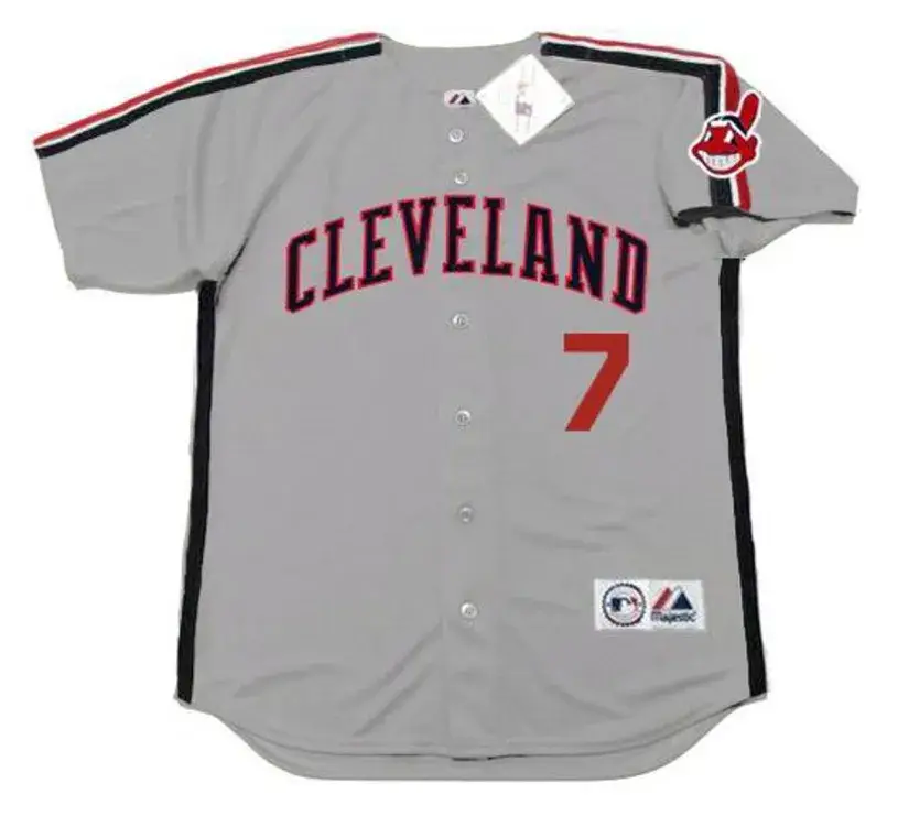 KENNY LOFTON Cleveland Indians 1993 Away Majestic Baseball Throwback Jersey
