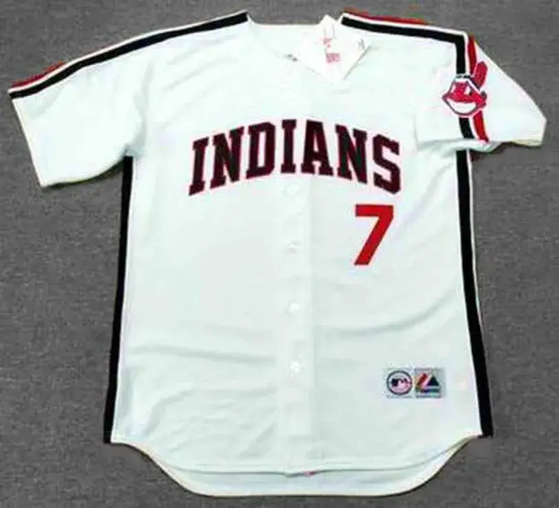 KENNY LOFTON Cleveland Indians 1993 Majestic Throwback Home Baseball Jersey