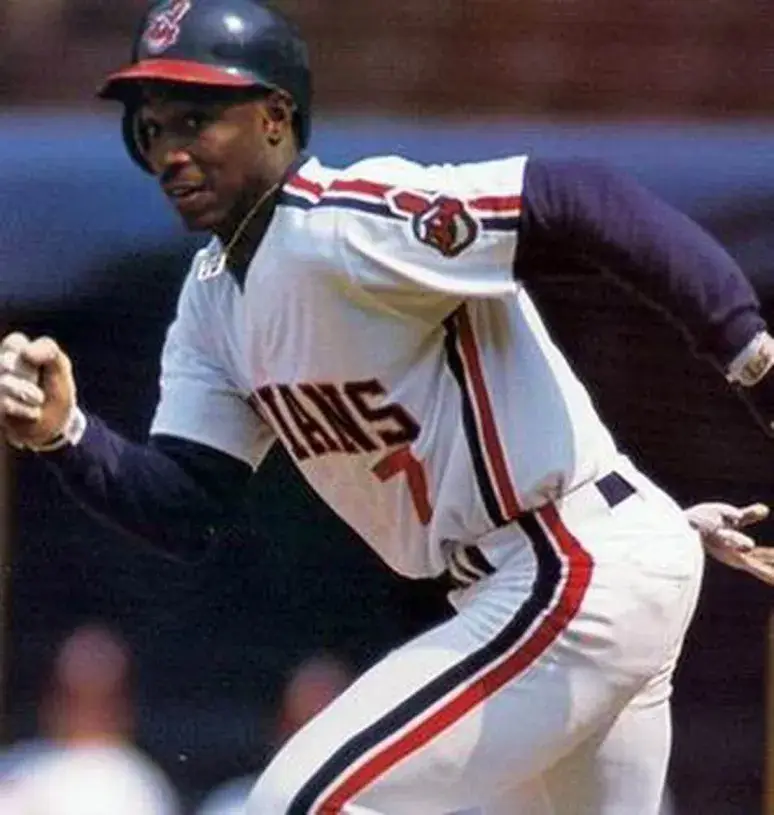 KENNY LOFTON Cleveland Indians 1993 Majestic Throwback Home Baseball Jersey 