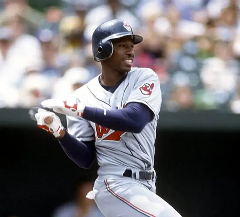KENNY LOFTON Cleveland Indians 1996 Majestic Throwback Away Baseball Jersey 