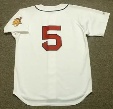 LOU BOUDREAU Cleveland Indians 1948 Majestic Cooperstown Throwback Jersey 