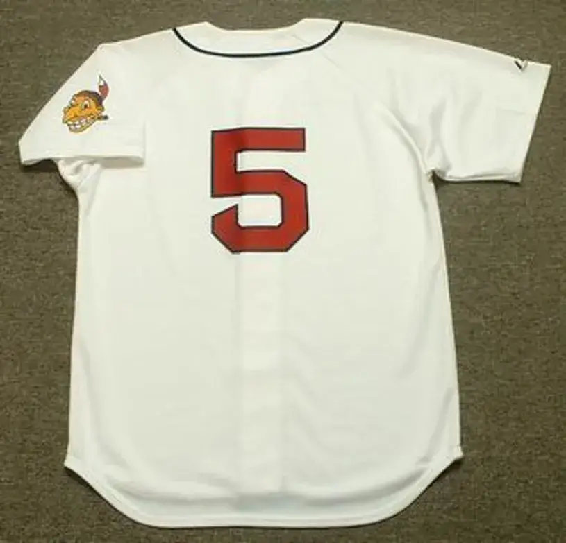 LOU BOUDREAU Cleveland Indians 1948 Majestic Cooperstown Throwback Jersey 