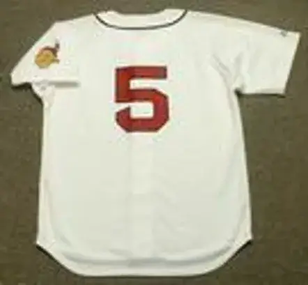 LOU BOUDREAU Cleveland Indians 1948 Majestic Cooperstown Throwback Jersey 