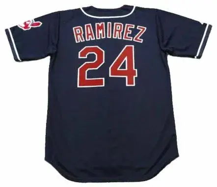 MANNY RAMIREZ Cleveland Indians 1995 Majestic Throwback Alternate Baseball Jersey 