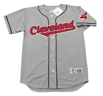 MANNY RAMIREZ Cleveland Indians 1997 Away Majestic Baseball Throwback Jersey