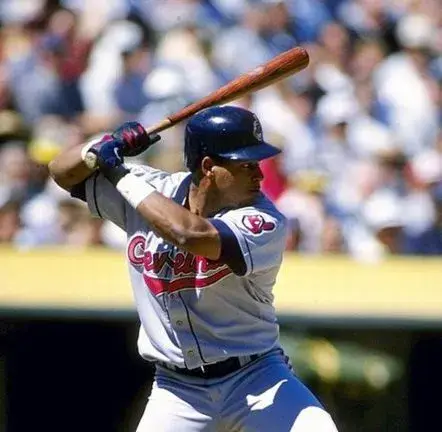 MANNY RAMIREZ Cleveland Indians 1997 Away Majestic Baseball Throwback Jersey 