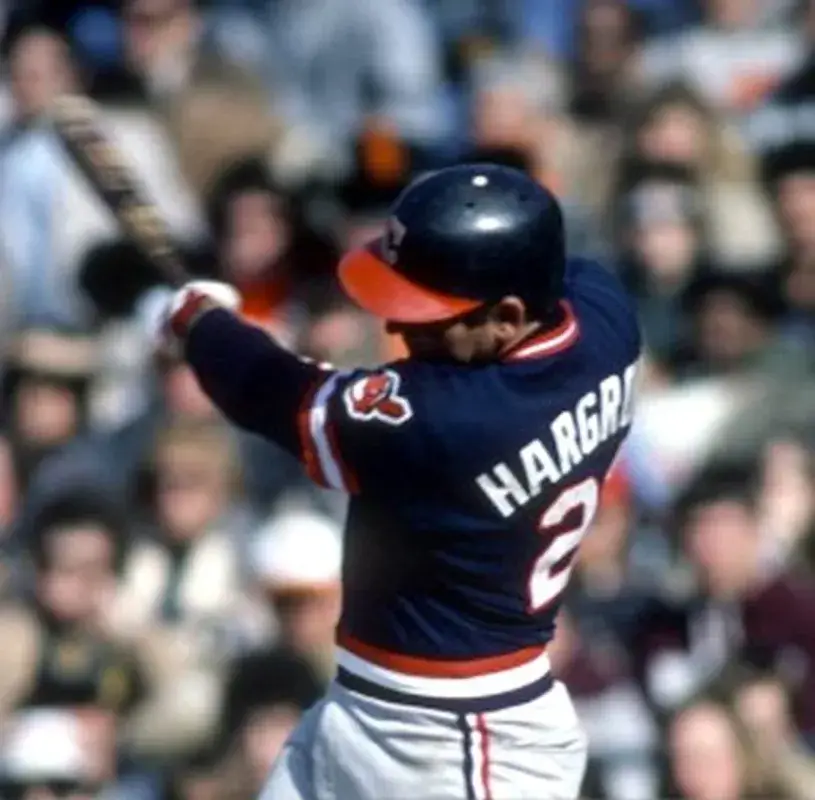 MIKE HARGROVE Cleveland Indians 1981 Majestic Cooperstown Throwback Away Jersey 