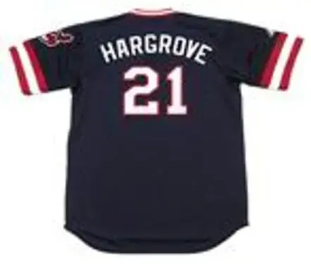 MIKE HARGROVE Cleveland Indians 1981 Majestic Cooperstown Throwback Away Jersey 