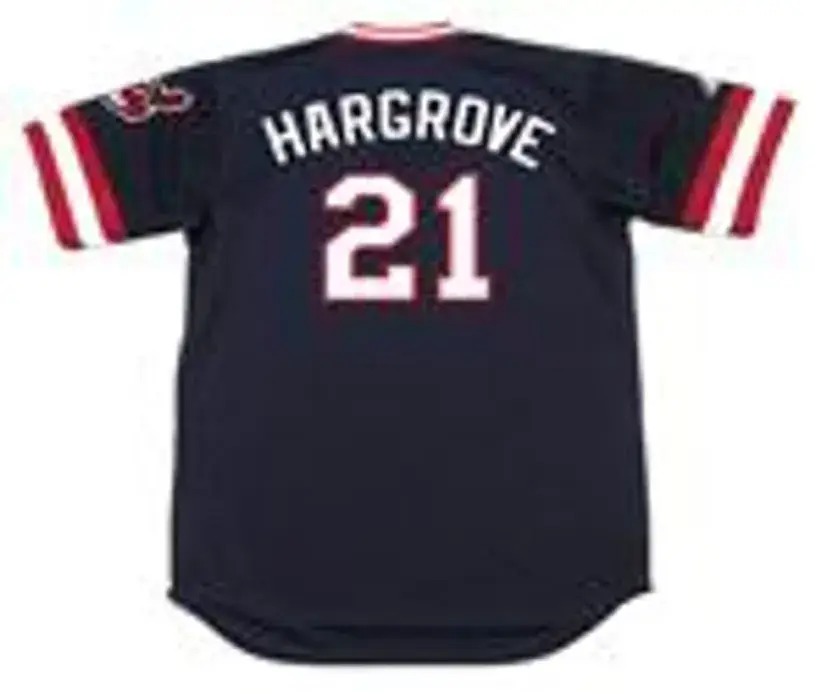 MIKE HARGROVE Cleveland Indians 1981 Majestic Cooperstown Throwback Away Jersey 