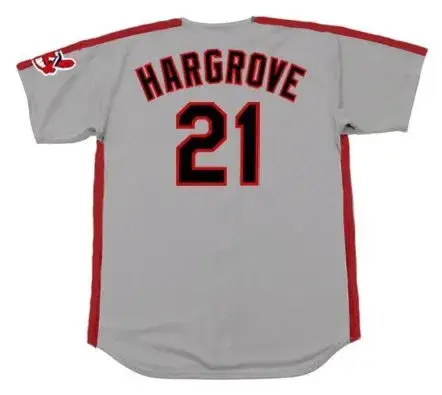 MIKE HARGROVE Cleveland Indians 1993 Majestic Throwback Away Baseball Jersey 
