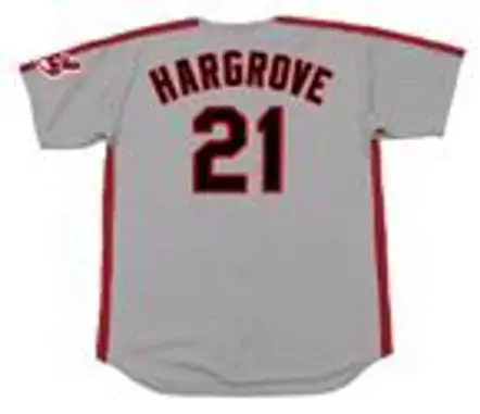 MIKE HARGROVE Cleveland Indians 1993 Majestic Throwback Away Baseball Jersey 