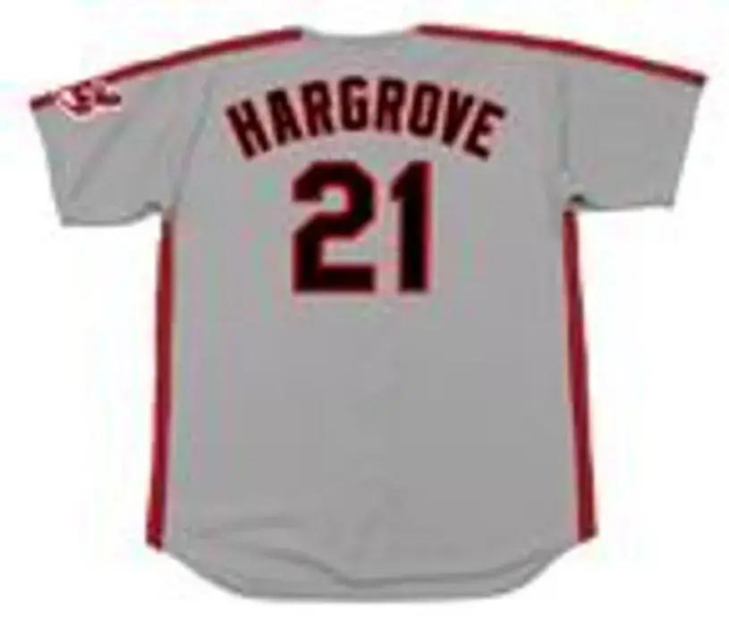 MIKE HARGROVE Cleveland Indians 1993 Majestic Throwback Away Baseball Jersey 