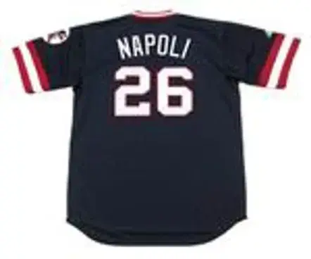 MIKE NAPOLI Cleveland Indians 1970’s Majestic Cooperstown Throwback Jersey 