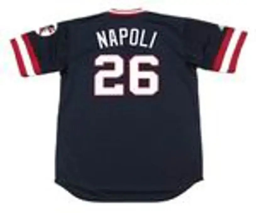 MIKE NAPOLI Cleveland Indians 1970’s Majestic Cooperstown Throwback Jersey 