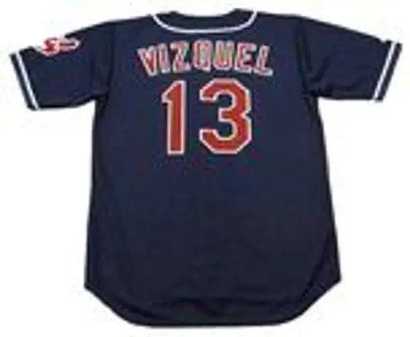 OMAR VIZQUEL Cleveland Indians 1997 Majestic Throwback Alternate Baseball Jersey 