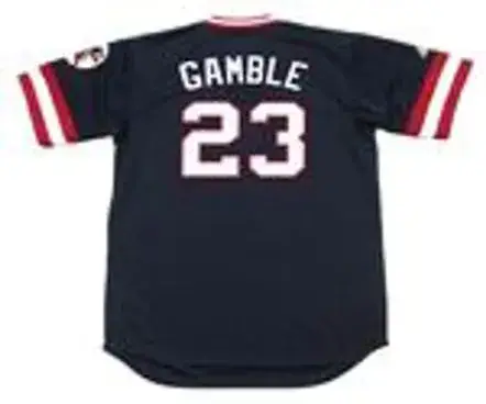 OSCAR GAMBLE Cleveland Indians 1975 Majestic Cooperstown Throwback Away Jersey 