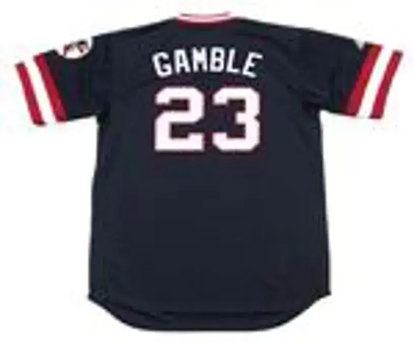 OSCAR GAMBLE Cleveland Indians 1975 Majestic Cooperstown Throwback Away Jersey 