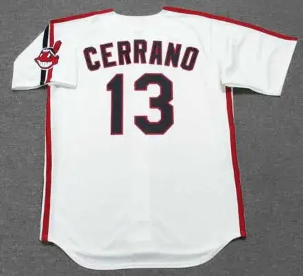 PEDRO CERRANO Cleveland Indians 1980’s Majestic Baseball Throwback Jersey 