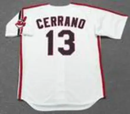 PEDRO CERRANO Cleveland Indians 1980’s Majestic Baseball Throwback Jersey 