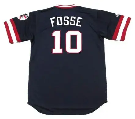 RAY FOSSE Cleveland Indians 1977 Majestic Throwback Away Baseball Jersey 