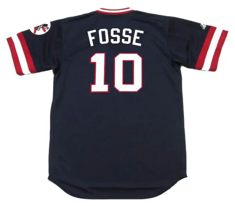 RAY FOSSE Cleveland Indians 1977 Majestic Throwback Away Baseball Jersey 