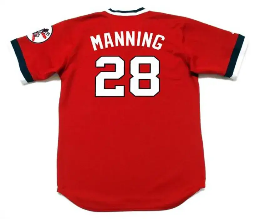 RICK MANNING Cleveland Indians 1975 Majestic Cooperstown Throwback Jersey 