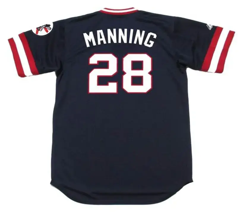 RICK MANNING Cleveland Indians 1977 Majestic Cooperstown Throwback Away Jersey 