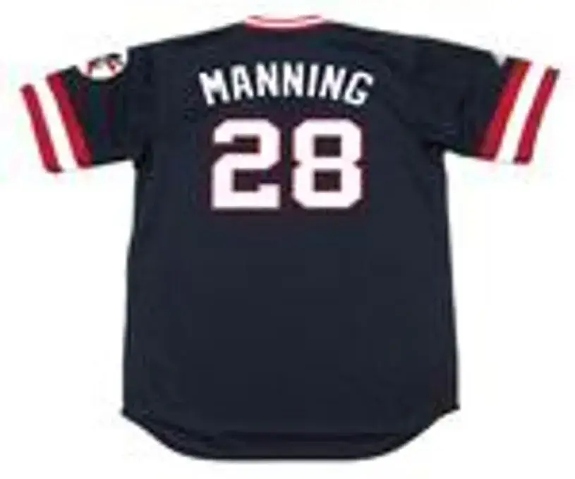 RICK MANNING Cleveland Indians 1977 Majestic Cooperstown Throwback Away Jersey 