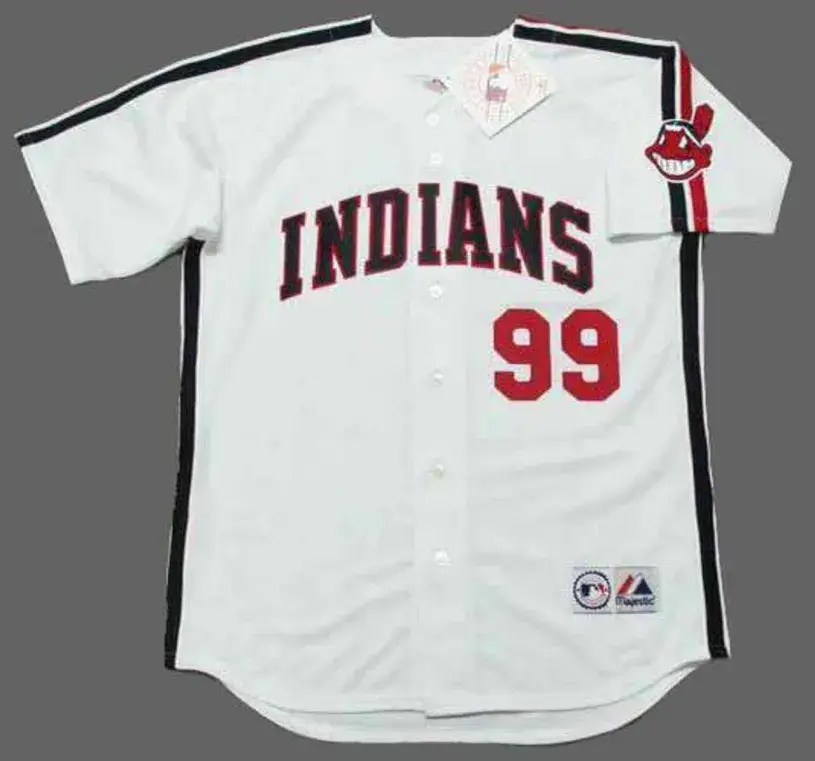 RICKY “WILD THING” VAUGHN Cleveland Indians 1980’s Majestic Baseball Throwback Jersey