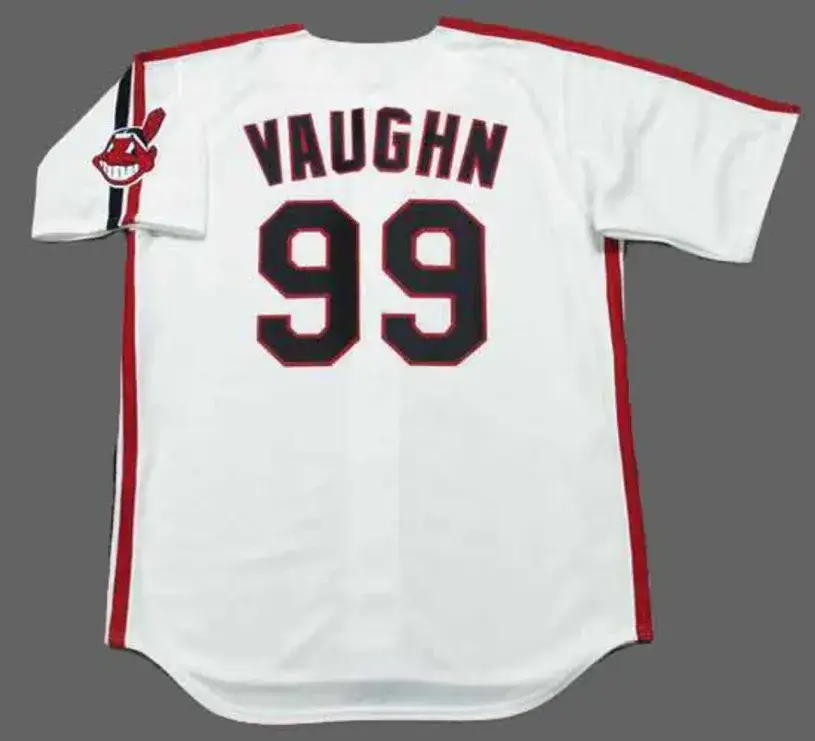 RICKY “WILD THING” VAUGHN Cleveland Indians 1980’s Majestic Baseball Throwback Jersey 